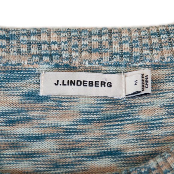 J.Lindeberg Blue Mix Cotton Crew Neck Sweater - Picture 2 of 3